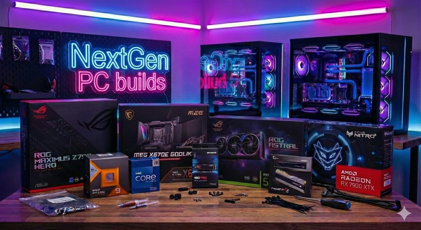 Custom gaming PC build with RGB lighting